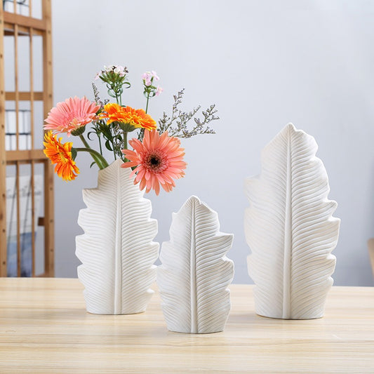 Scandinavian Simple Style Ceramic Vase Decoration Pure White Pigment Roasted Flower Decoration eprolo