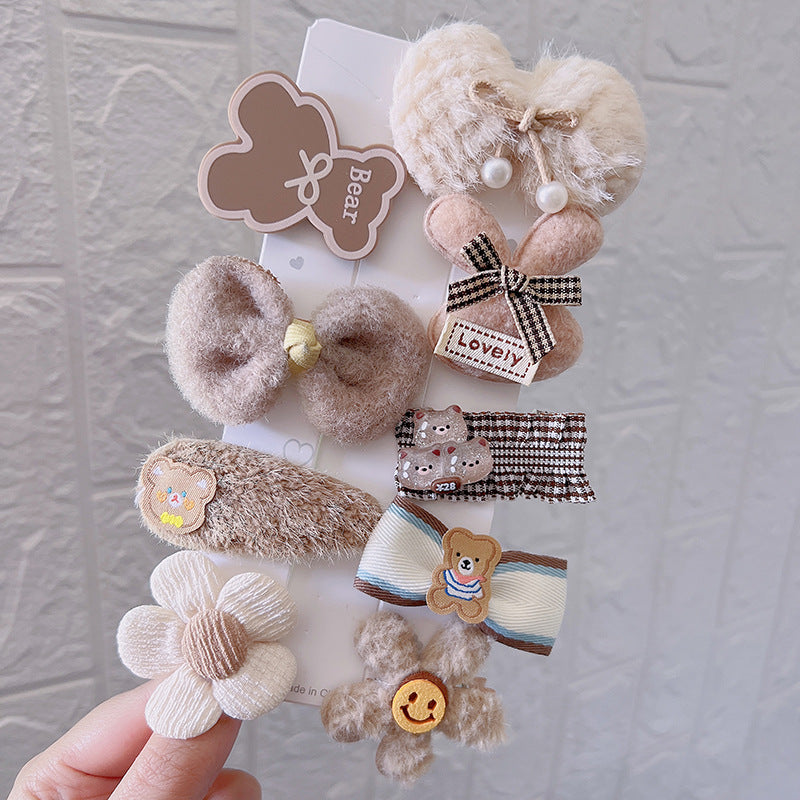 Autumn And Winter New Hair Accessories Hair Clip Girls Headdress Cute Plush Hair Side Clip eprolo
