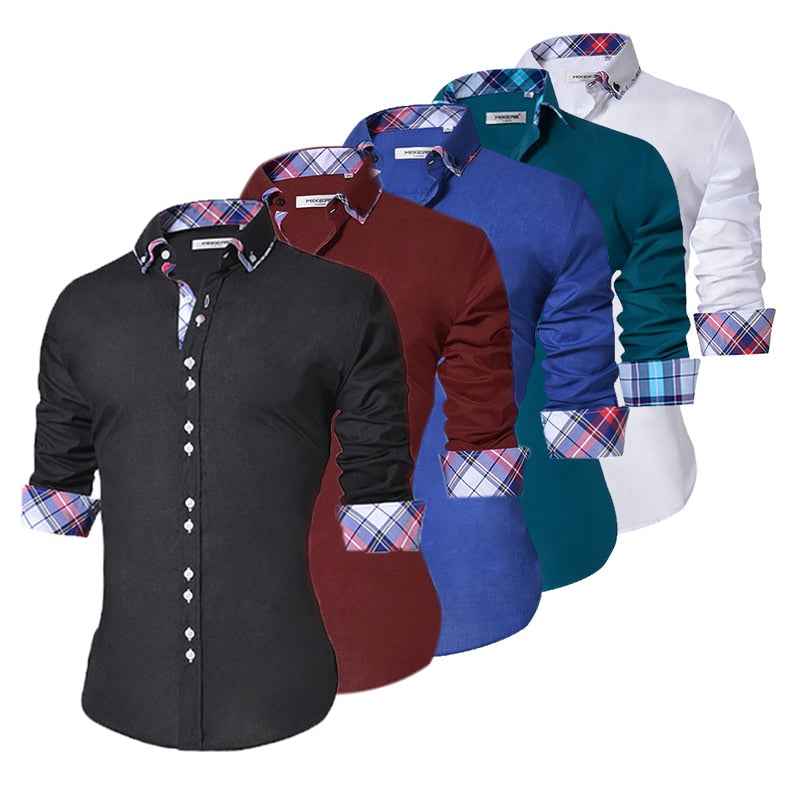 Men's Casual Shirt Slim Fit Casual Button Down Shirt Long Sleeve Formal Dress Shirts