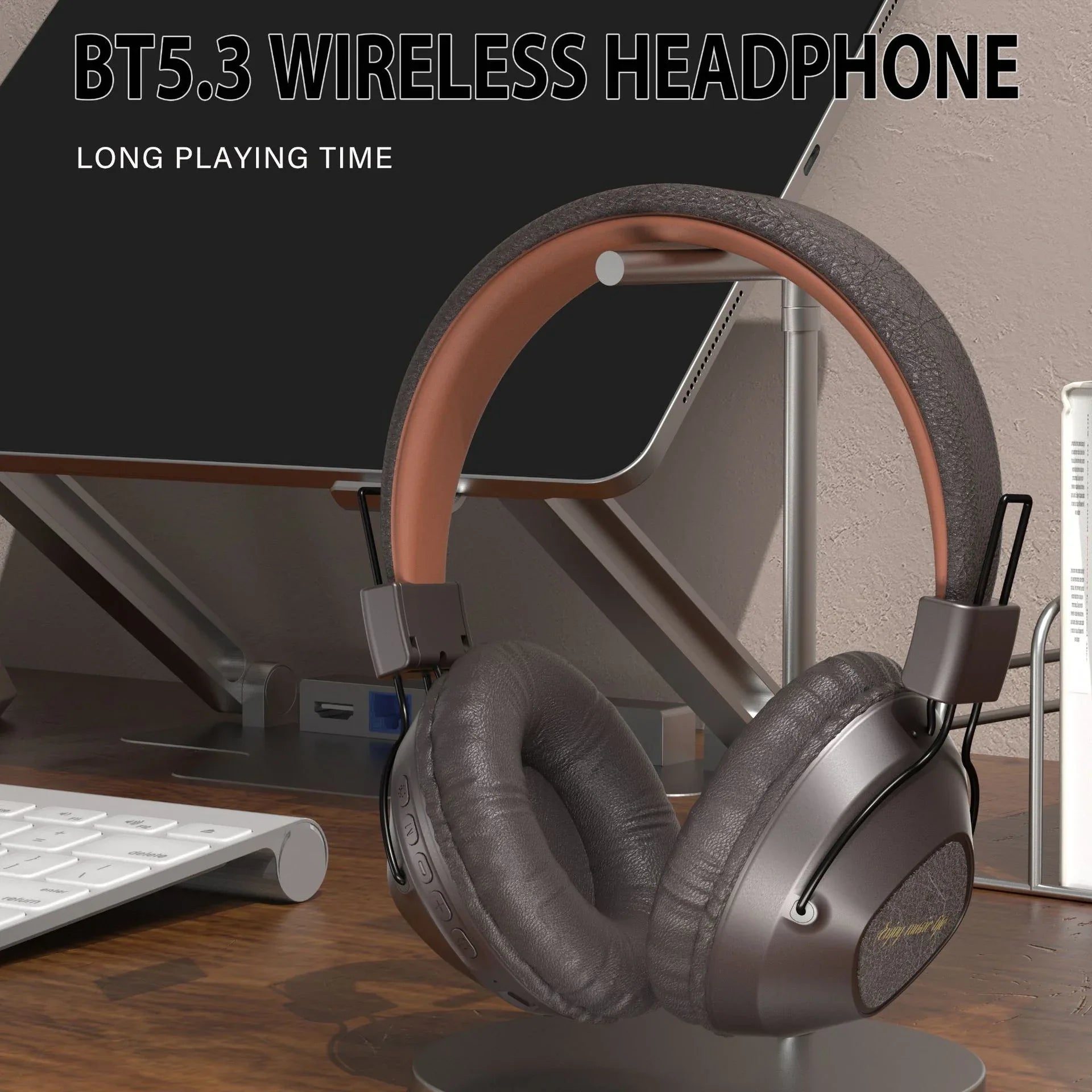 AKZ-17 American retro internet celebrity wireless head mounted Bluetooth earphones with battery display - Shello's Creative Boutique