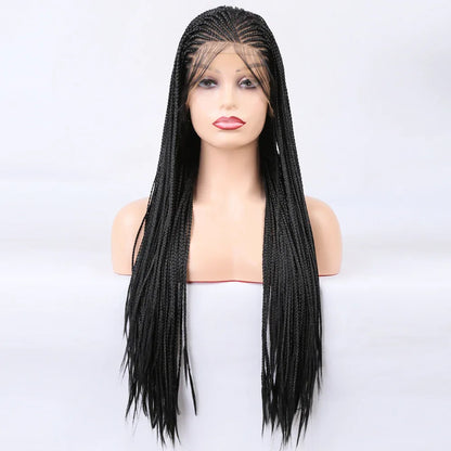 Long Box Braid Lace Front Wig - Synthetic Braided Wig for Black Women - Shello's Creative Boutique