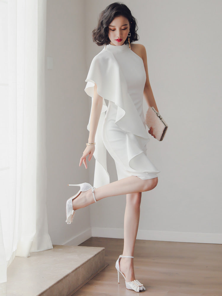 Party party white short evening dress - Shello's Creative Boutique
