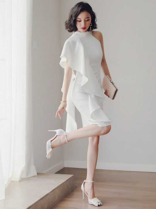 Party party white short evening dress - Shello's Creative Boutique