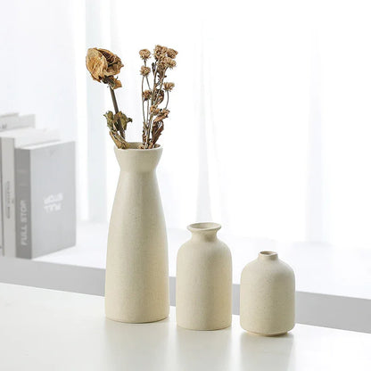 Ceramic Vase Decoration flower planter modern decorative flower set of 3 pieces - Shello's Creative Boutique