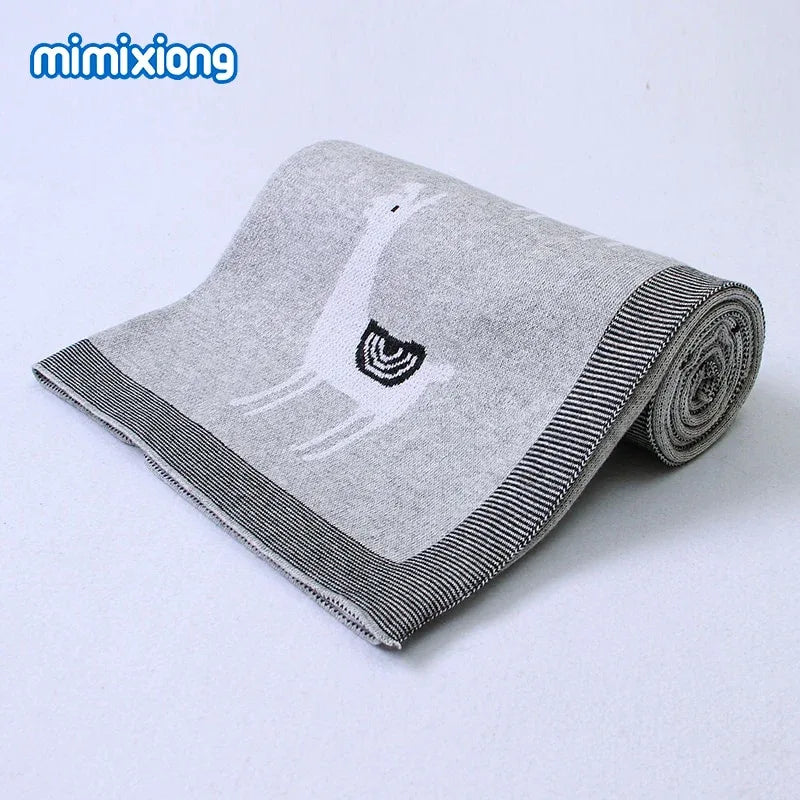 Baby Knitted Blanket 100x80cm - Soft Cartoon Swaddle Wrap for Newborns - Shello's Creative Boutique