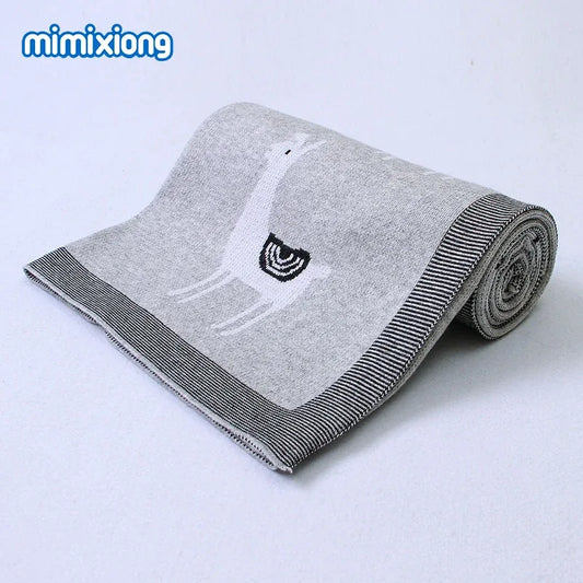Baby Knitted Blanket 100x80cm - Soft Cartoon Swaddle Wrap for Newborns - Shello's Creative Boutique