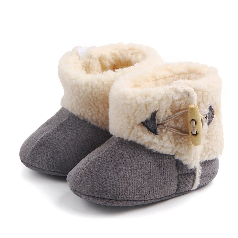 Fashion Winter Baby Boots Infant Girls Boys Warm Ankle Snow Boots Toddler Fur Plush Insole Buckle Boots Shoes eprolo
