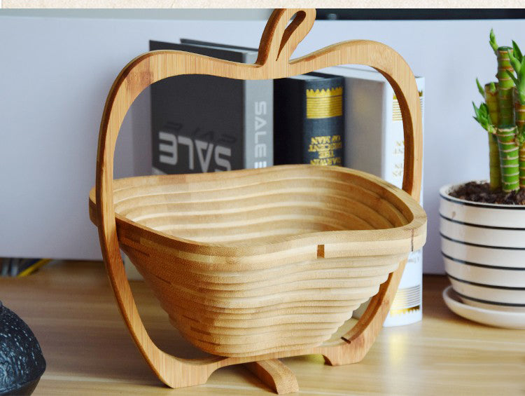 Folding Fruit Basket Creative Fashion Crafts Fruit Storage Basket Wooden Layer Tripod Bowl Outdoor Camping Supplies eprolo
