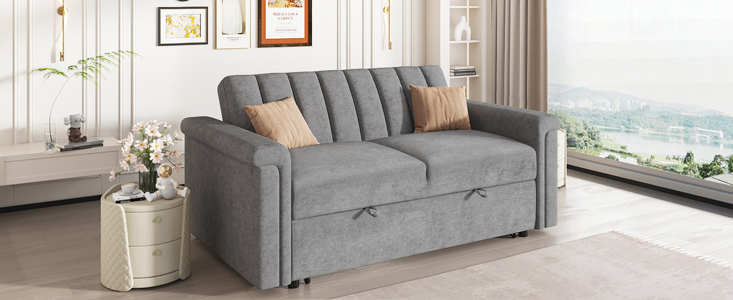U_STYLE Convertible Soft Cushion Sofa Pull Bed ,for Two People to Sit On eprolo