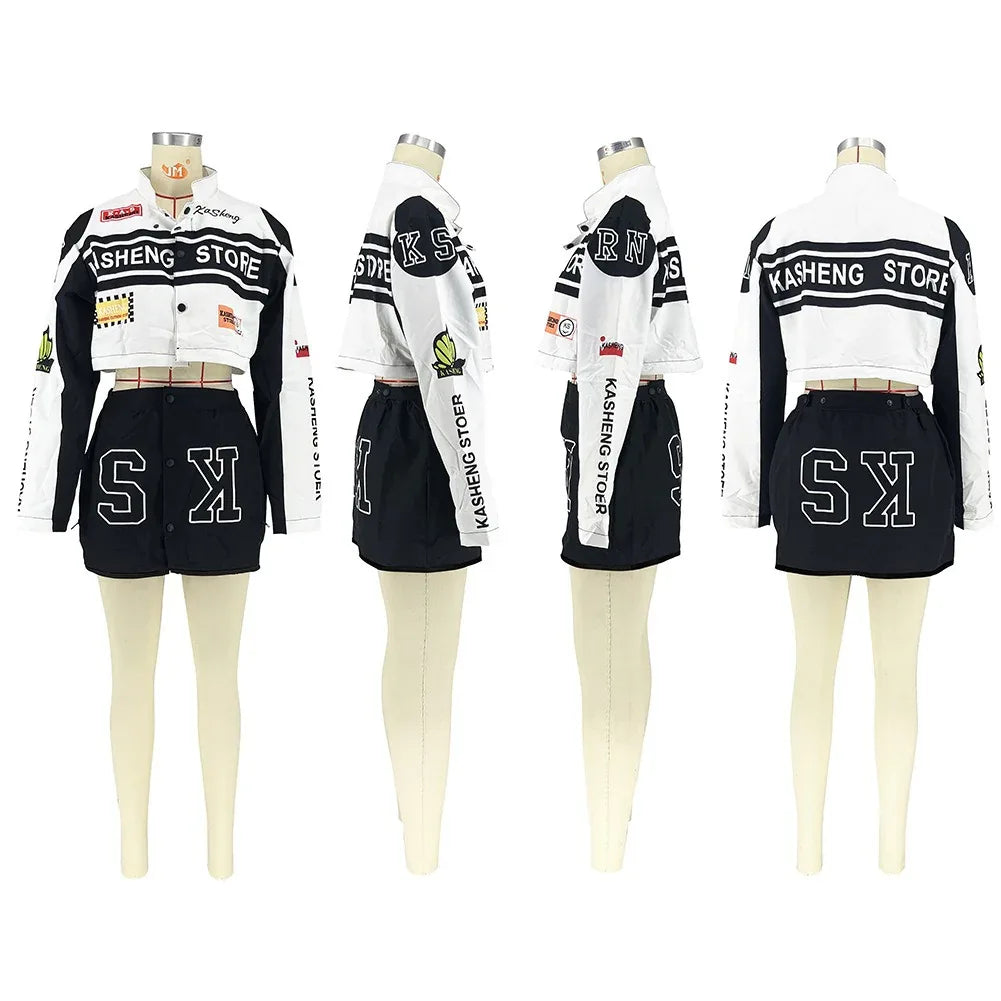 New autumn and winter detachable two-wear motorcycle jacket cool silk cotton printed cardigan jacket - Shello's Creative Boutique
