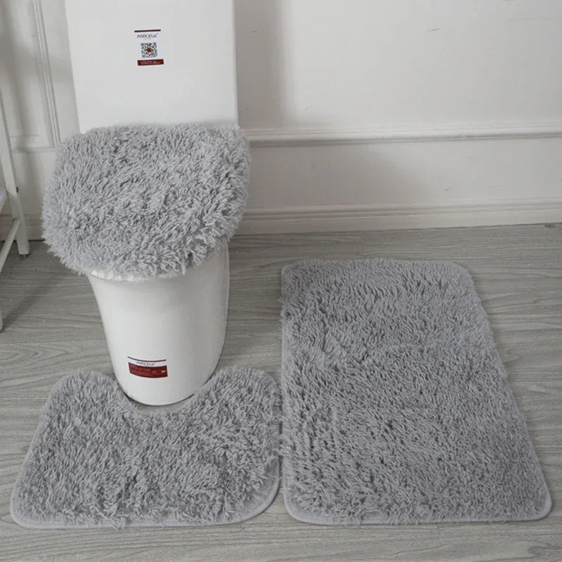 Modern Minimalist Bath Mat Set - 3-Piece Bathroom Floor Mat - Shello's Creative Boutique