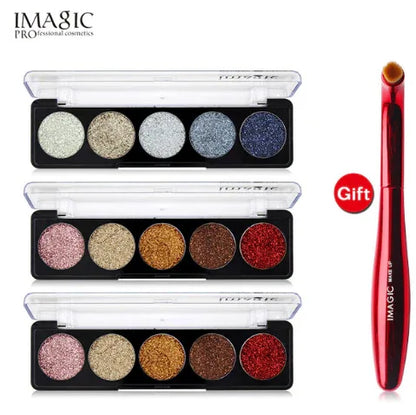 IMAGIC Glitter Eye Shadow Palette Buy 3 Get 1 Gift 3pcs/set 5 Colors Glitters - Shello's Creative Boutique