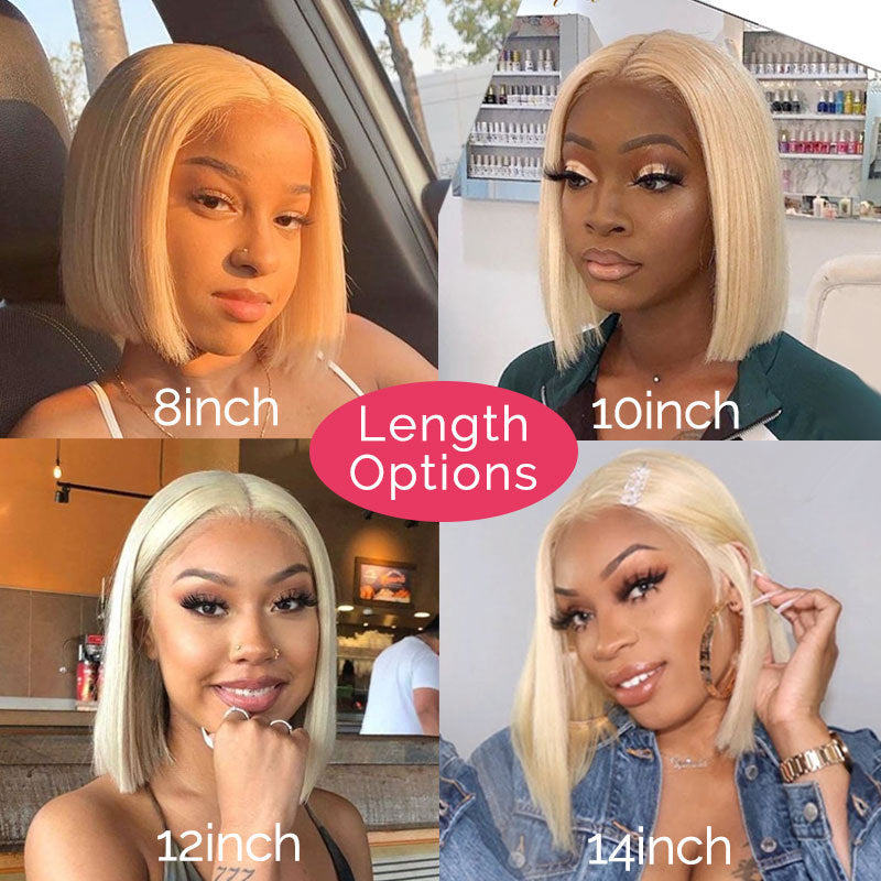 613 Blonde Bob Wig Short Straight Human Hair Wigs For Women Shello Creative Boutique