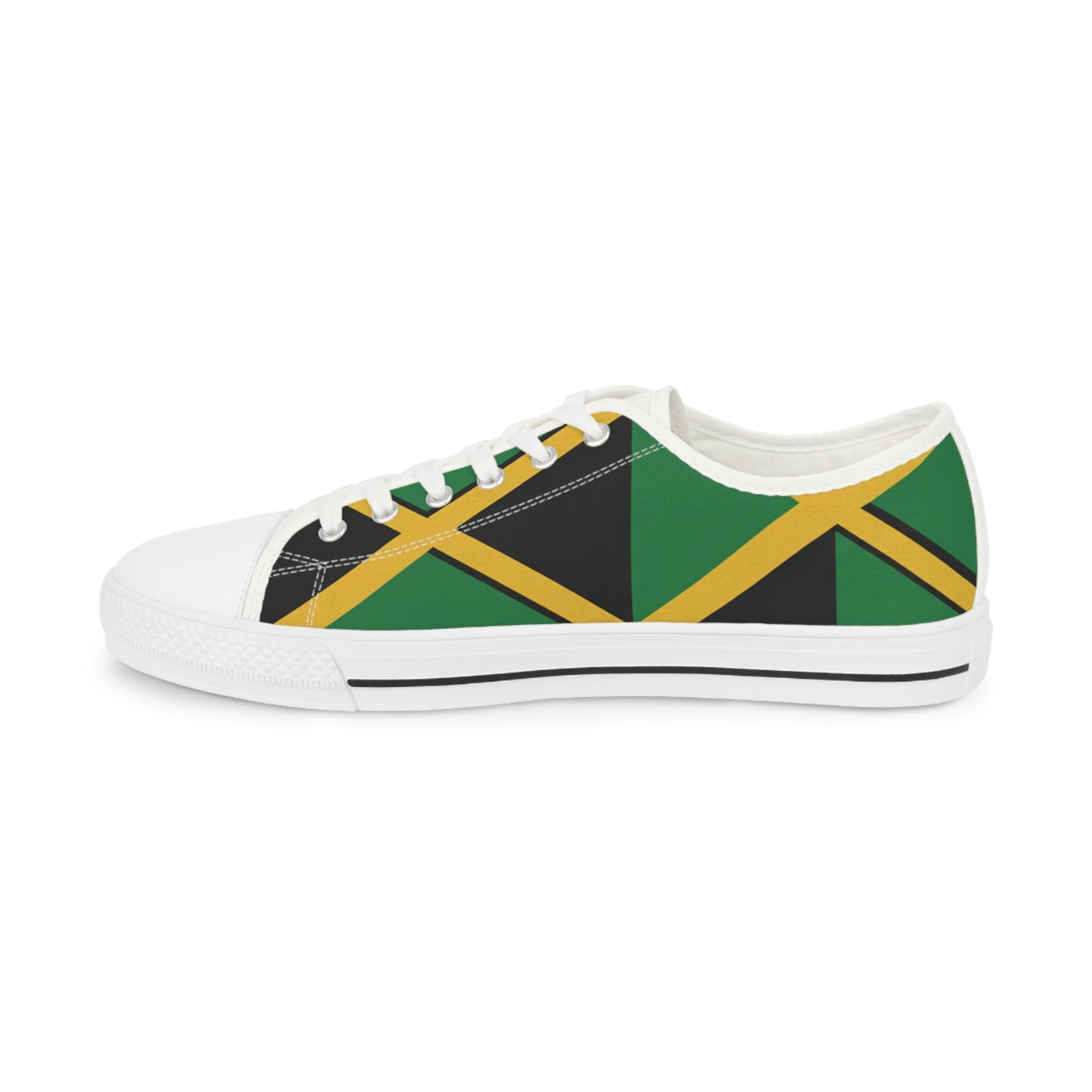 Jamaican Flag Low Top Canvas Sneakers — Green, Black & Gold | Men's