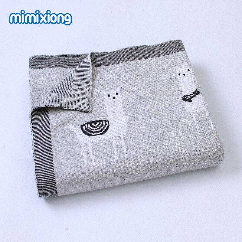 Baby Knitted Blanket 100x80cm - Soft Cartoon Swaddle Wrap for Newborns - Shello's Creative Boutique