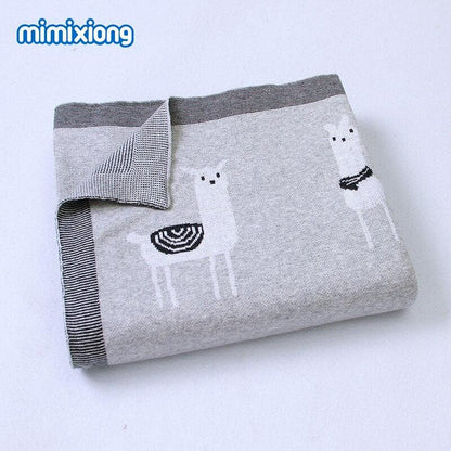 Baby Knitted Blanket 100x80cm - Soft Cartoon Swaddle Wrap for Newborns - Shello's Creative Boutique