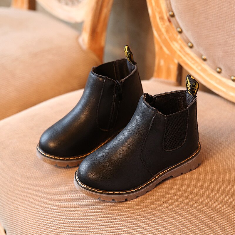 limited Winter Rain Boots Short Boots Big Boy Children's Shoes Boys Short Boots England Leather shoes Girls Boot New botas eprolo