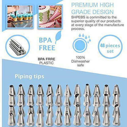 220-Piece Set Of Cake Turntables With Numbers Cake Piping Nozzles Baking Tools Fondant Molds - Shello's Creative Boutique