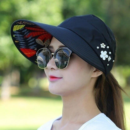 Women's Summer Casual All-match Going Out Ultraviolet-proof Korean Style Folded Sun Block Hat Breathable And Light eprolo