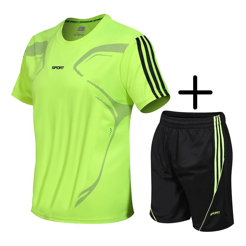 5XL Running T Shirt Sport GYM Tshirt Short Sleeve Football Basketball Tennis Shirt Quick Dry Fitness Sports Set Suits Sportswear eprolo