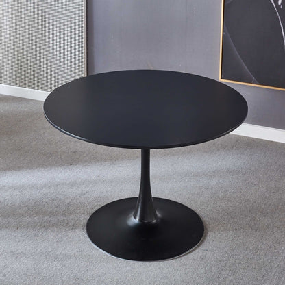 42" Black Tulip Dining Table | Mid-Century Round Pedestal Table