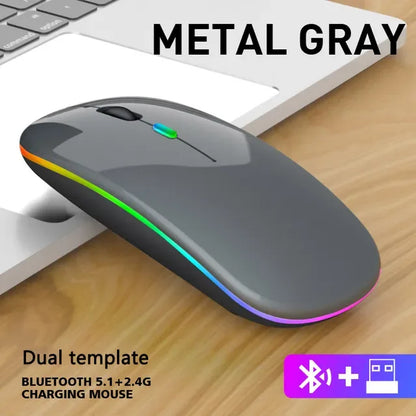 Wireless RGB Gaming Mouse - Silent Bluetooth Rechargeable Computer Mouse - Shello's Creative Boutique
