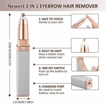 4-In-1 Lipstick Shaver Electric Eyebrow Trimmer Multi-Function Rechargeable - Shello's Creative Boutique