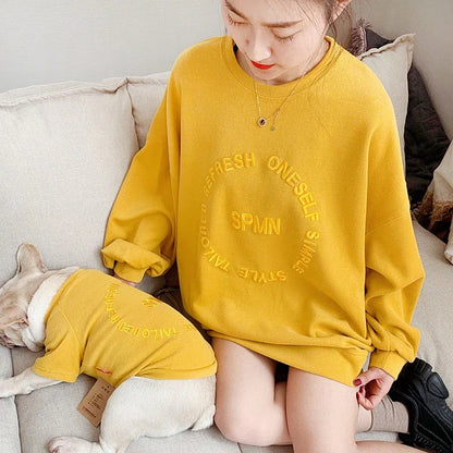 Spring And Autumn Kitten Pet Parent-Child Clothing Cat Clothes Embroidered Dog Clothing Long-Sleeved T-Shirt - Shello's Creative Boutique