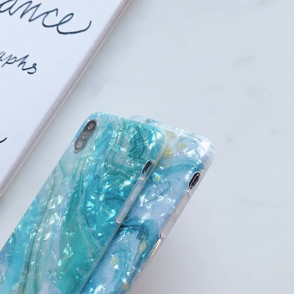 Glitter Marble Case For iphone 7 XR XS MAX Case Soft TPU Back Cover For iphone 6 6S 7 8 Plus iphone X XR Case Cover Phone Case - Shello's Creative Boutique