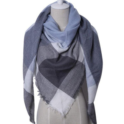 Winter Triangle Scarf For Women Brand Designer Shawl Cashmere Plaid Scarves Blanket Wholesale Drops - Shello's Creative Boutique