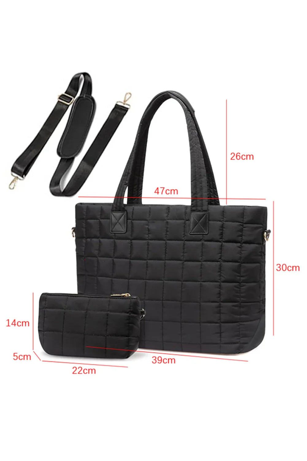 Camel Quilted Patchwork Large Tote Bag and Clutch 2pcs Set - Shello's Creative Boutique