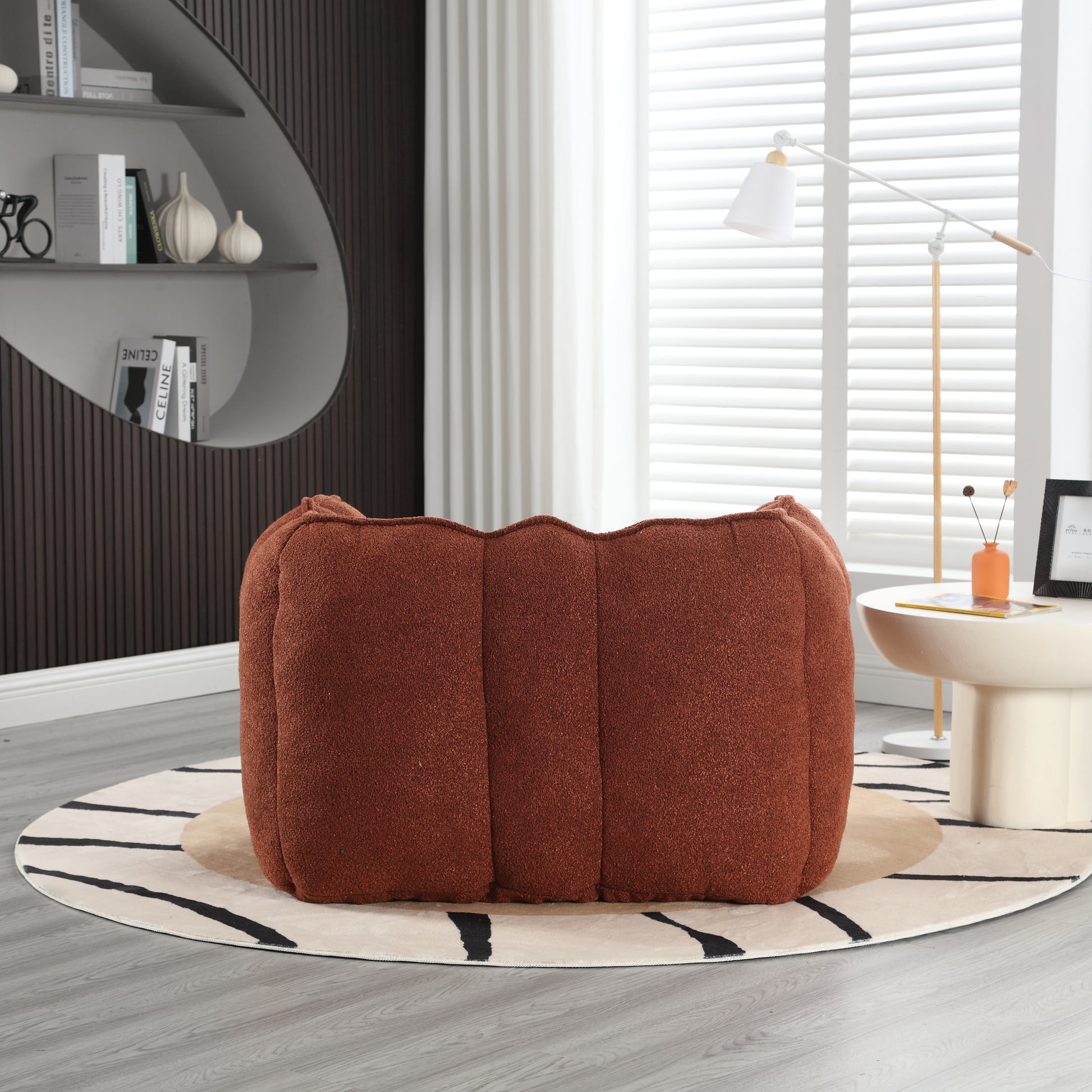 Soft Bean Bag Chair with High Resilient Foam(Chips)for living room and bedroom Comfortable Square Lazy Sofa with  Footstool eprolo