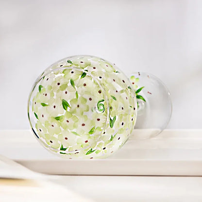 1 Piece Hand Painted Glass Goblet Cup Creative Red Wine Glasses Cup Flower Painted Stemware for Wedding Party Events - Shello's Creative Boutique