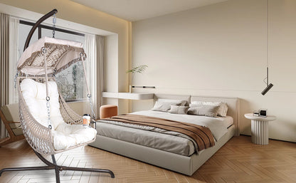 Luxury Swing Egg Chair with Stand - Indoor/Outdoor Hanging Chair with Sunshade