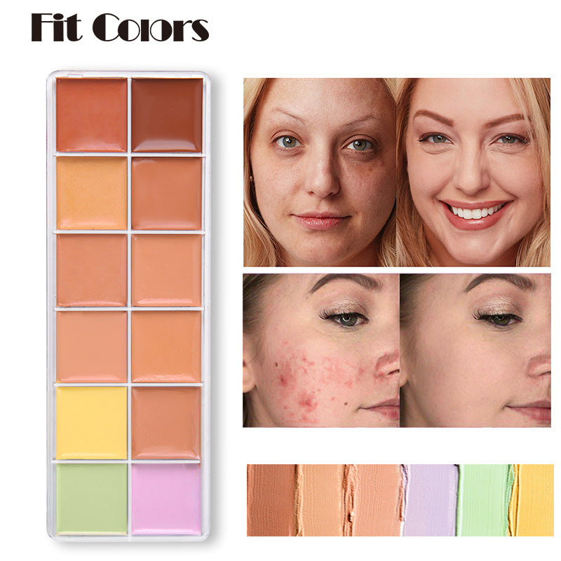 Fit Colors 12 Color Concealer Natural Moisturizing Long Lasting Concealer 3D Concealer Shello Creative Boutique