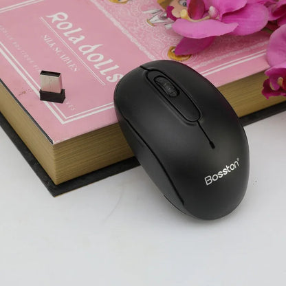 Q1 wireless mouse computer mouse desktop energy-saving simple configuration mini receiver - Shello's Creative Boutique