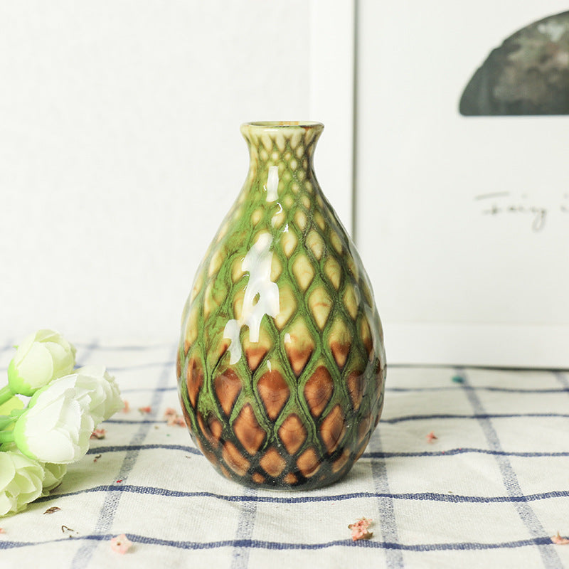 Ceramic Aromatherapy Bottle Creative Home Mini Ceramic Vase Ornament Decoration Hydroponic Small Vase Concave Bottle Convex Bottle eprolo