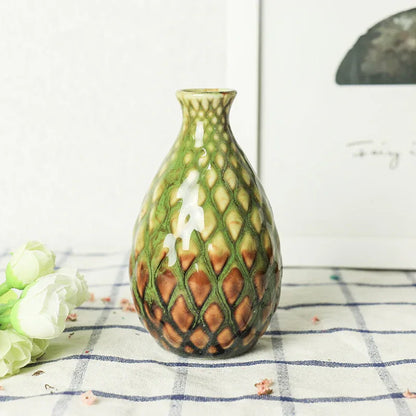 Ceramic Aromatherapy Bottle – Unique Concave & Convex Mini Vase - Shello's Creative Boutique