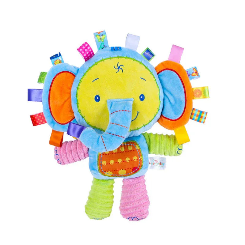 Happy Monkey Plush Rattle - Soft Stuffed Animal Toy 0-12M - Shello's Creative Boutique