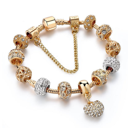 Gifts INS Fashion gold heart Bracelets&Bangles For Women Hot Chain Bracelets Charm Crystal Jewelry Trendy Bracelet BT200176 eprolo