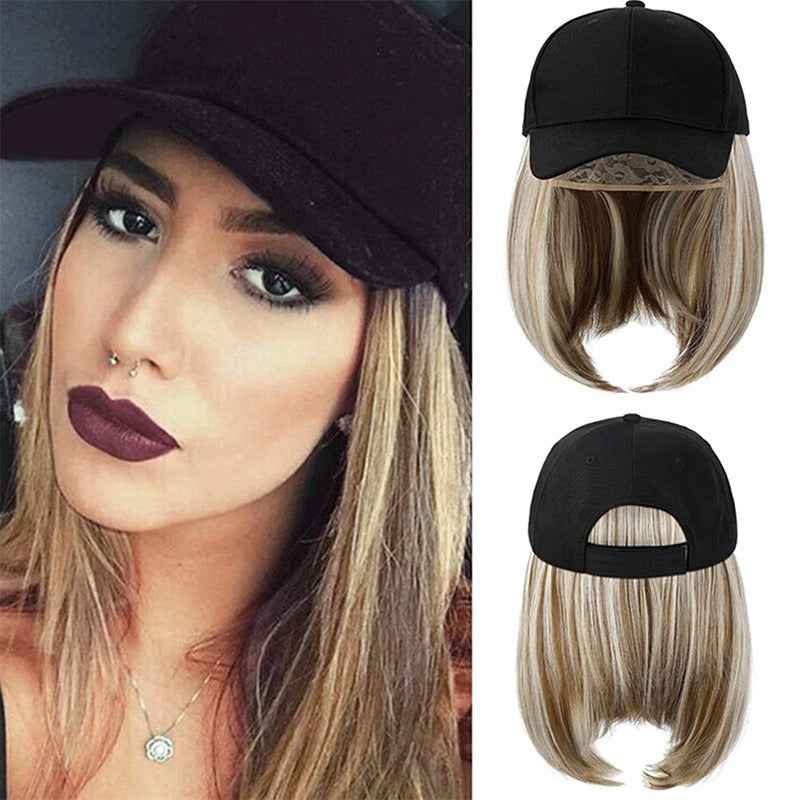 Wig Women's Hooded Wig Short Straight Hair Chemical Fiber Headcover