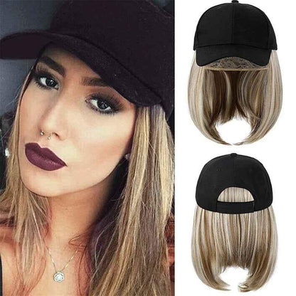 Short Straight Hooded Wig for Women - Chemical Fiber Headcover with Straight Hair - Shello's Creative Boutique