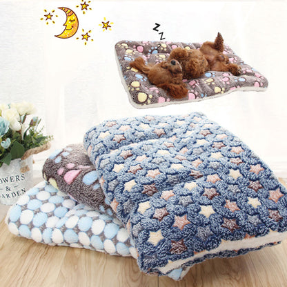 Soft Flannel Thickened Pet Soft Fleece Pad Pet Blanket Bed Mat For Puppy Dog Cat Sofa Cushion Home Rug Keep Warm Sleeping Cover eprolo