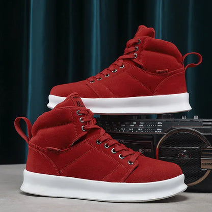 High top suede board shoes Air Force thick sole breathable sports student casual workwear shoes men - Shello's Creative Boutique