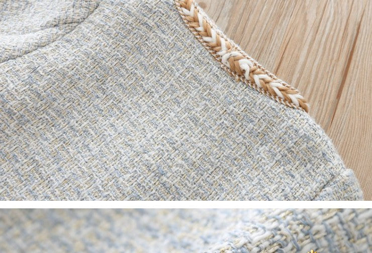 Girls teens party dress chic Dress Suits 2pic Elegant Autumn Winter Fragrance Vest Dress + Jacket dress suit set eprolo