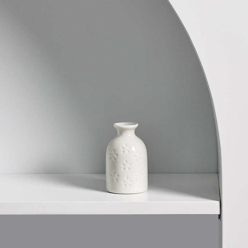 Ceramic Aromatherapy Bottle Creative Home Mini Ceramic Vase Ornament Decoration Hydroponic Vase Small Flower Arrangement eprolo