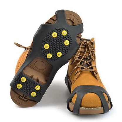 10 Stud Universal Ice Non Slip Snow Shoe Spikes Grips Cleats Crampons Winter Climbing Safety Tool Anti Cover - Shello's Creative Boutique