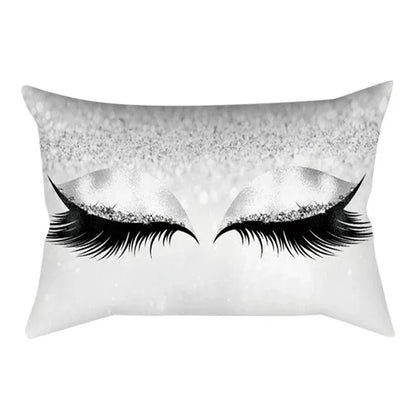 Eyelash Out Soft Velvet Cushion Cover – Chic Marble Pillow Case for Home & Sofa Decor - Shello's Creative Boutique