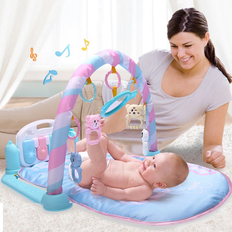 Developing Mat For Newborns Kids Playmat Baby Gym Toys Educational Musical Rugs With Keyboard Frame Hanging Rattles Mirror Shello Creative Boutique