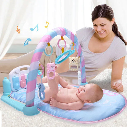 Developing Mat For Newborns Kids Playmat Baby Gym Toys Educational Musical Rugs With Keyboard Frame Hanging Rattles Mirror - Shello's Creative Boutique